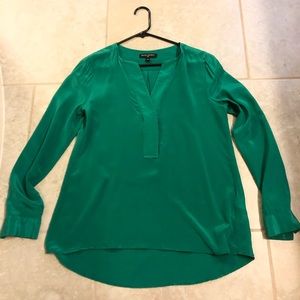 Banana Republic Kelly Green Silk Blouse Shirt - S
